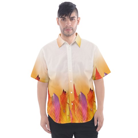 Autumn Leaves Colorful Fall Foliage Men s Short Sleeve Shirt by Sudhe