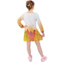 Autumn Leaves Colorful Fall Foliage Kids  Long Sleeve Velvet Dress View2