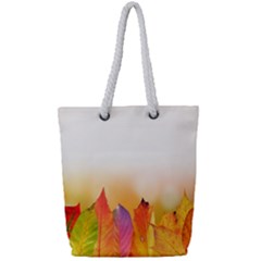 Autumn Leaves Colorful Fall Foliage Full Print Rope Handle Tote (small) by Sudhe