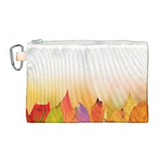 Autumn Leaves Colorful Fall Foliage Canvas Cosmetic Bag (large) by Sudhe