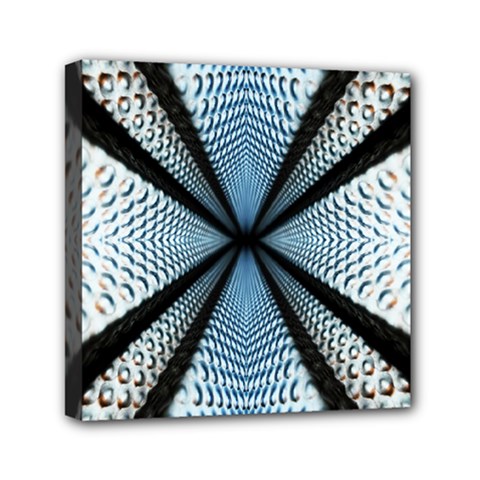 6th Dimension Metal Abstract Obtained Through Mirroring Mini Canvas 6  X 6  (stretched) by Sudhe