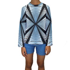 6th Dimension Metal Abstract Obtained Through Mirroring Kids  Long Sleeve Swimwear by Sudhe