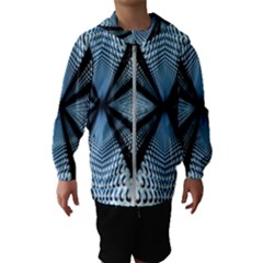 6th Dimension Metal Abstract Obtained Through Mirroring Hooded Windbreaker (kids) by Sudhe