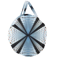 6th Dimension Metal Abstract Obtained Through Mirroring Giant Round Zipper Tote by Sudhe