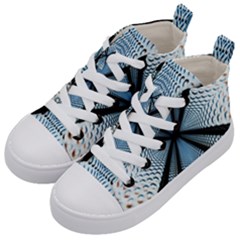 6th Dimension Metal Abstract Obtained Through Mirroring Kids  Mid-top Canvas Sneakers by Sudhe