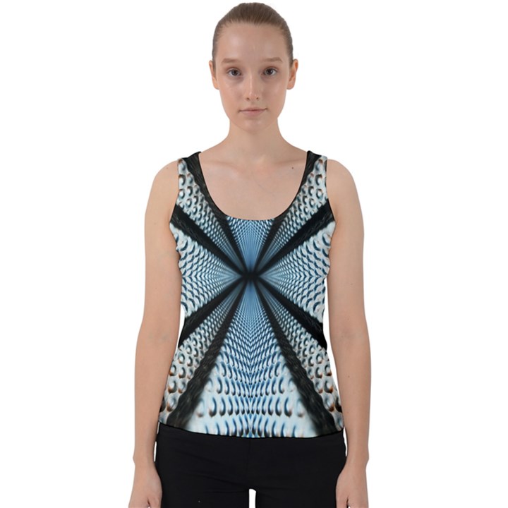 6th Dimension Metal Abstract Obtained Through Mirroring Velvet Tank Top