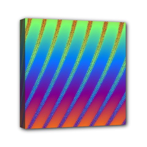 Abstract Fractal Multicolored Background Mini Canvas 6  X 6  (stretched) by Sudhe