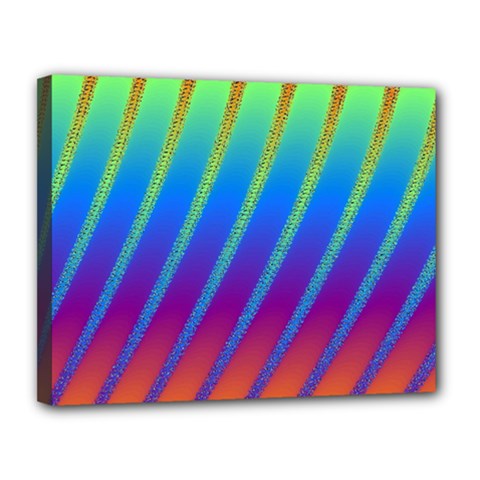 Abstract Fractal Multicolored Background Canvas 14  X 11  (stretched) by Sudhe