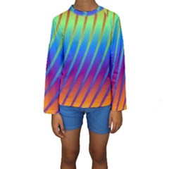 Abstract Fractal Multicolored Background Kids  Long Sleeve Swimwear by Sudhe