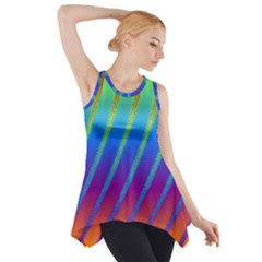 Abstract Fractal Multicolored Background Side Drop Tank Tunic by Sudhe