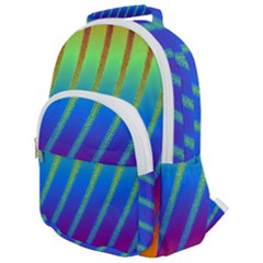 Abstract Fractal Multicolored Background Rounded Multi Pocket Backpack