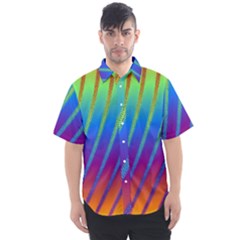 Abstract Fractal Multicolored Background Men s Short Sleeve Shirt