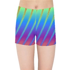 Abstract Fractal Multicolored Background Kids  Sports Shorts by Sudhe