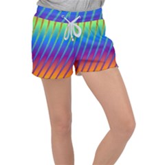 Abstract Fractal Multicolored Background Women s Velour Lounge Shorts