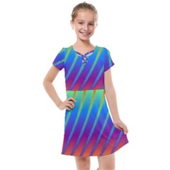 Abstract Fractal Multicolored Background Kids  Cross Web Dress