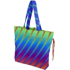 Abstract Fractal Multicolored Background Drawstring Tote Bag by Sudhe