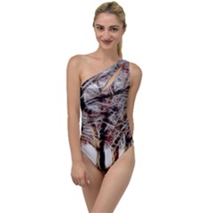 Autumn Fractal Forest Background To One Side Swimsuit