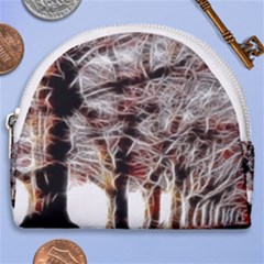 Autumn Fractal Forest Background Horseshoe Style Canvas Pouch