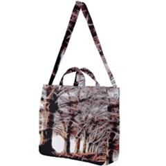 Autumn Fractal Forest Background Square Shoulder Tote Bag