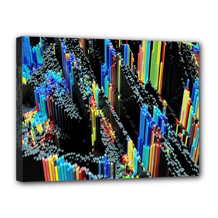 Abstract 3d Blender Colorful Canvas 16  x 12  (Stretched)