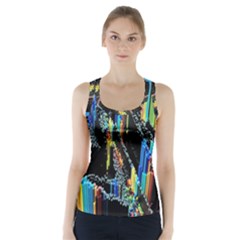 Abstract 3d Blender Colorful Racer Back Sports Top by Sudhe