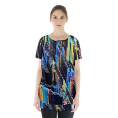 Abstract 3d Blender Colorful Skirt Hem Sports Top by Sudhe