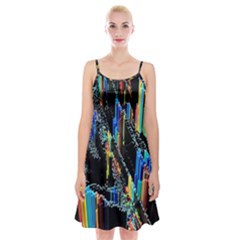 Abstract 3d Blender Colorful Spaghetti Strap Velvet Dress by Sudhe