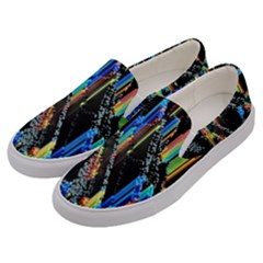 Abstract 3d Blender Colorful Men s Canvas Slip Ons by Sudhe