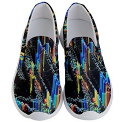 Abstract 3d Blender Colorful Men s Lightweight Slip Ons by Sudhe