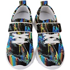 Abstract 3d Blender Colorful Kids  Velcro Strap Shoes by Sudhe