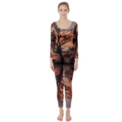 Aurora Sunset Sun Landscape Long Sleeve Catsuit by Sudhe