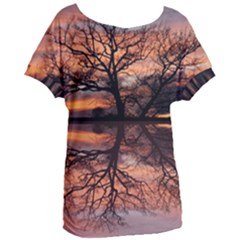 Aurora Sunset Sun Landscape Women s Oversized Tee by Sudhe