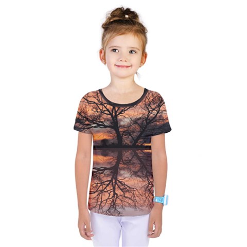 Aurora Sunset Sun Landscape Kids  One Piece Tee by Sudhe