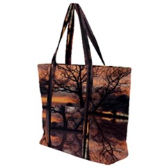 Aurora Sunset Sun Landscape Zip Up Canvas Bag by Sudhe