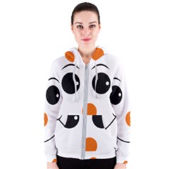 Happy Face With Orange Nose Vector File Women s Zipper Hoodie by Sudhe