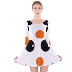 Happy Face With Orange Nose Vector File Long Sleeve Velvet Skater Dress by Sudhe