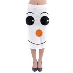 Happy Face With Orange Nose Vector File Midi Pencil Skirt by Sudhe