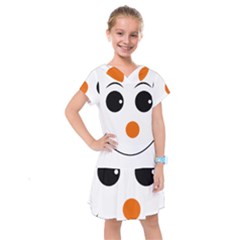 Happy Face With Orange Nose Vector File Kids  Drop Waist Dress by Sudhe