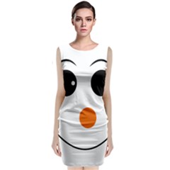 Happy Face With Orange Nose Vector File Sleeveless Velvet Midi Dress by Sudhe