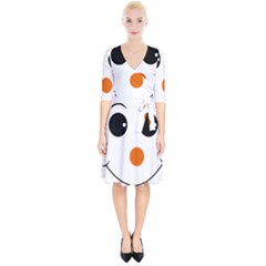 Happy Face With Orange Nose Vector File Wrap Up Cocktail Dress by Sudhe