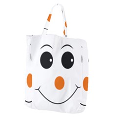 Happy Face With Orange Nose Vector File Giant Grocery Tote by Sudhe