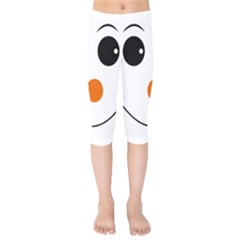 Happy Face With Orange Nose Vector File Kids  Capri Leggings  by Sudhe