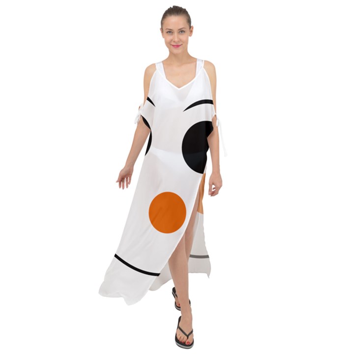 Happy Face With Orange Nose Vector File Maxi Chiffon Cover Up Dress