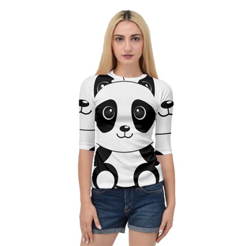 Bear Panda Bear Panda Animals Quarter Sleeve Raglan Tee by Sudhe