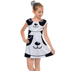 Bear Panda Bear Panda Animals Kids  Cap Sleeve Dress by Sudhe