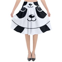 Bear Panda Bear Panda Animals Flared Midi Skirt by Sudhe