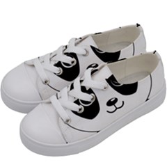 Bear Panda Bear Panda Animals Kids  Low Top Canvas Sneakers by Sudhe