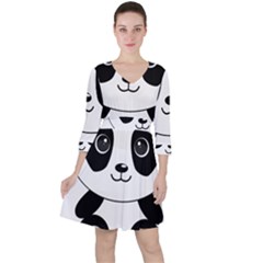 Bear Panda Bear Panda Animals Ruffle Dress by Sudhe