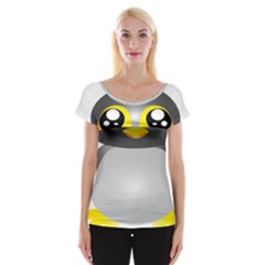 Cute Penguin Animal Cap Sleeve Top by Sudhe