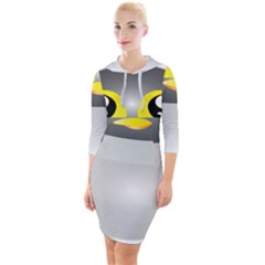 Cute Penguin Animal Quarter Sleeve Hood Bodycon Dress